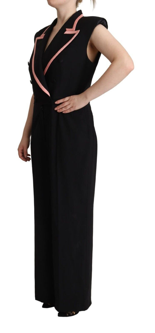 Vestido-mono sin mangas de mezcla de lana negra Dolce & Gabbana