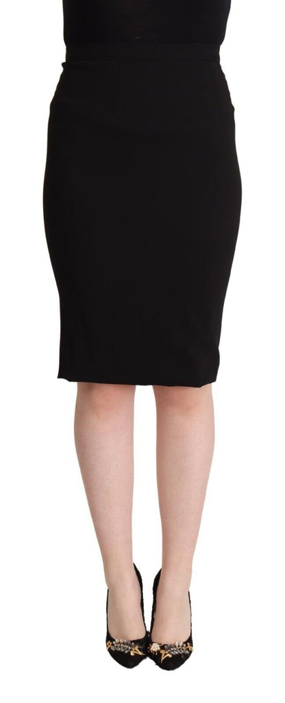 Falda de tubo negra de Dolce & Gabbana de talle alto y largo hasta la rodilla