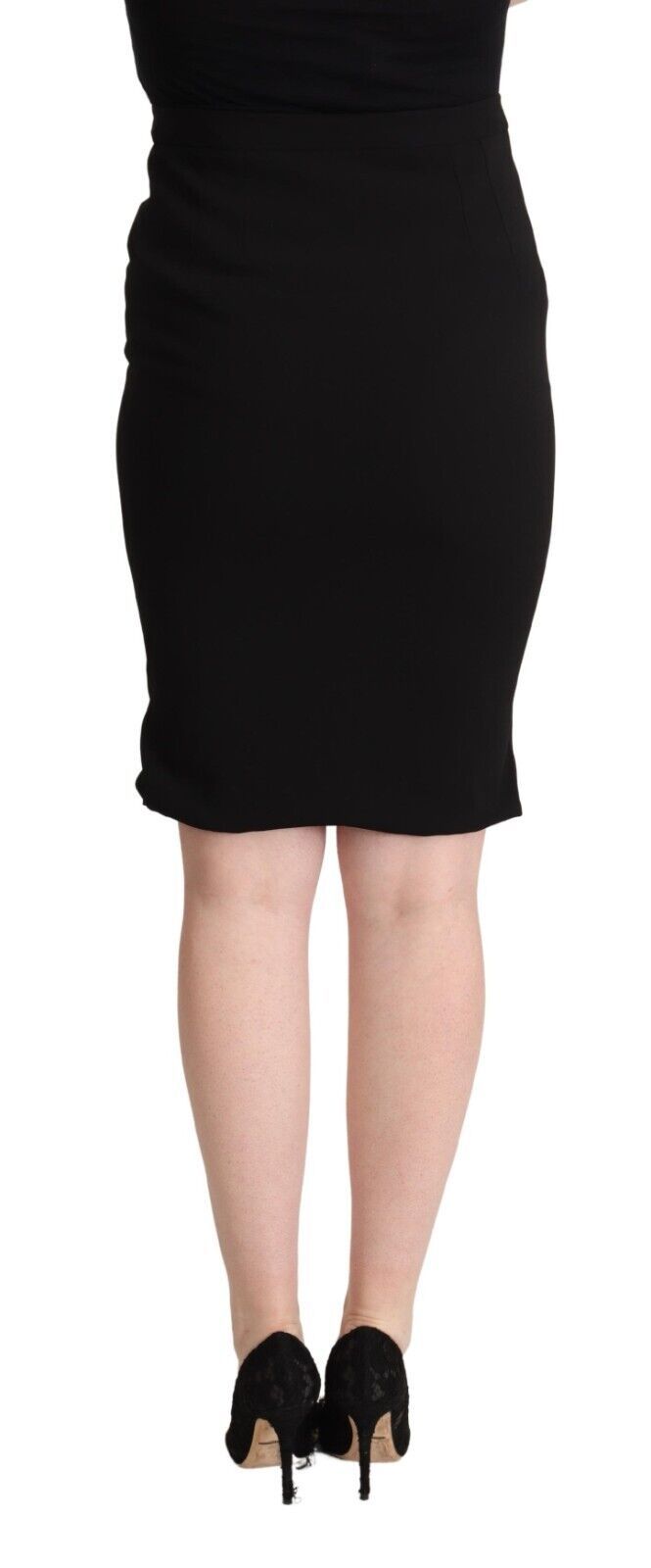Falda de tubo negra de Dolce & Gabbana de talle alto y largo hasta la rodilla