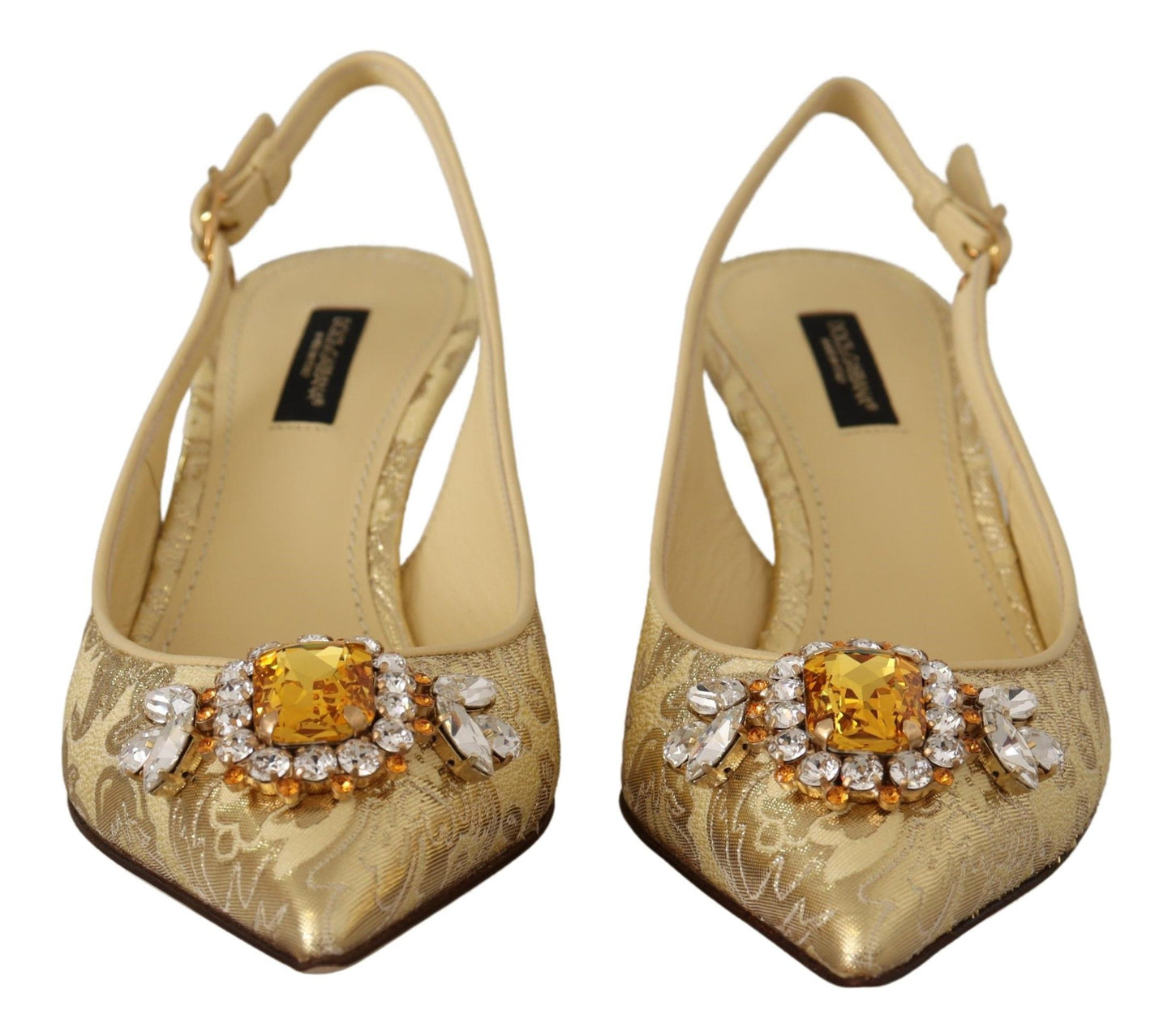 Zapatos de tacón Dolce & Gabbana Gold Crystal Slingbacks