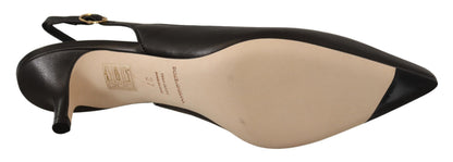 Zapatos de tacón Dolce & Gabbana de cuero negro con tiras traseras