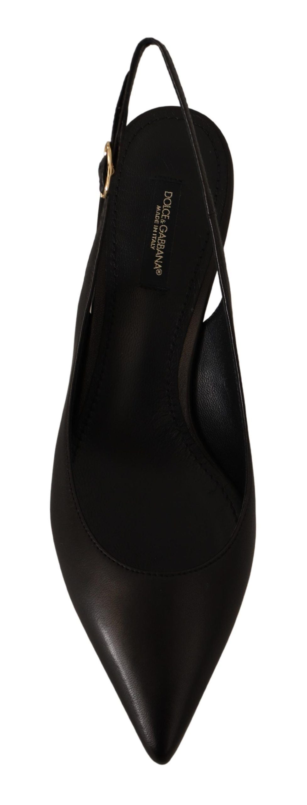 Zapatos de tacón Dolce & Gabbana de cuero negro con tiras traseras