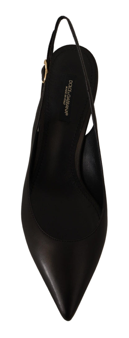 Zapatos de tacón Dolce & Gabbana de cuero negro con tiras traseras