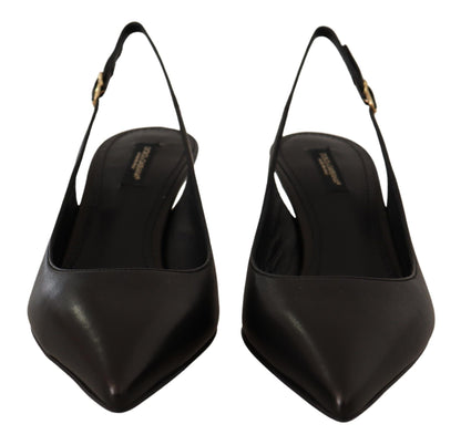 Zapatos de tacón Dolce & Gabbana de cuero negro con tiras traseras