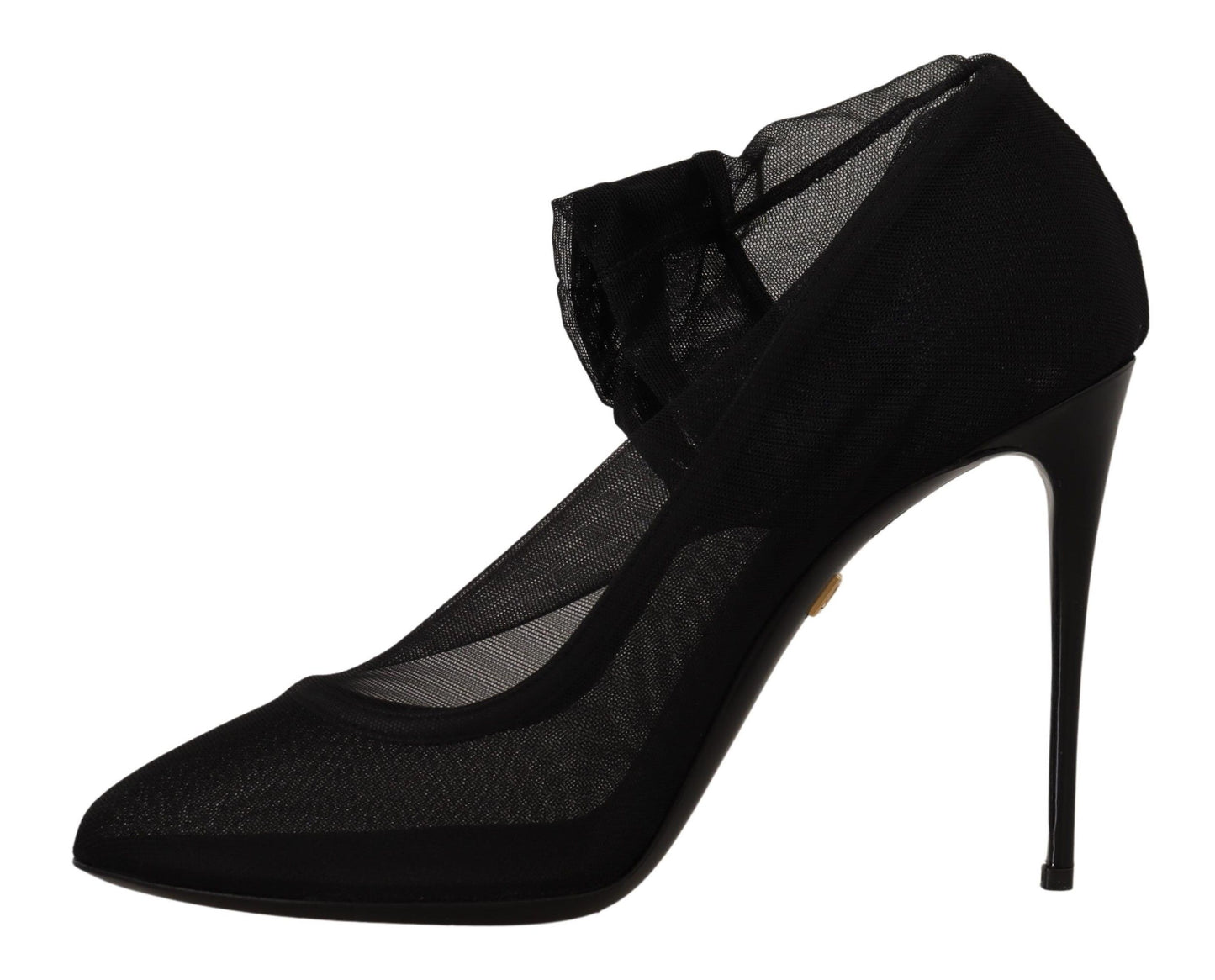 Zapatos de salón con botas de tul elástico negras Dolce & Gabbana