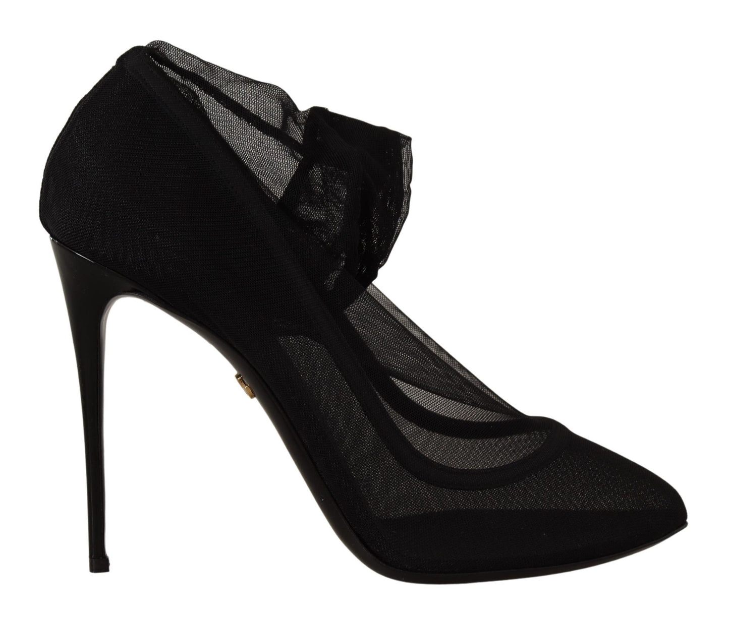 Zapatos de salón con botas de tul elástico negras Dolce & Gabbana