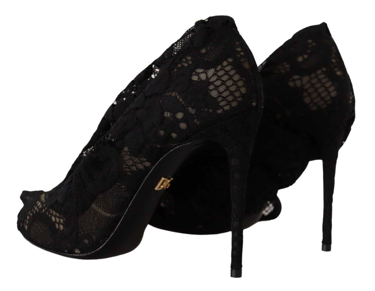 Dolce & Gabbana Botines de Encaje Taormina Elásticos Negros