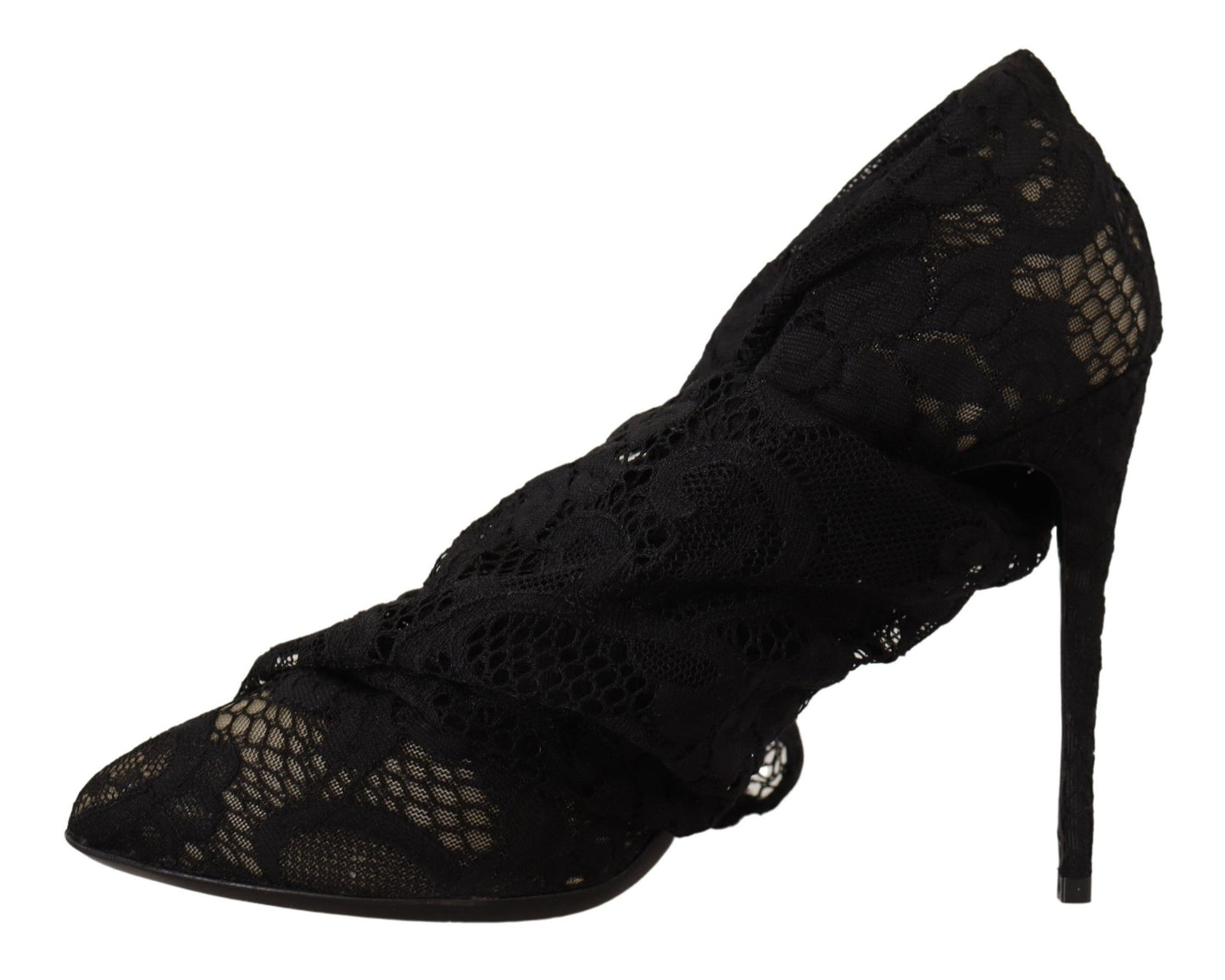 Dolce & Gabbana Botines de Encaje Taormina Elásticos Negros