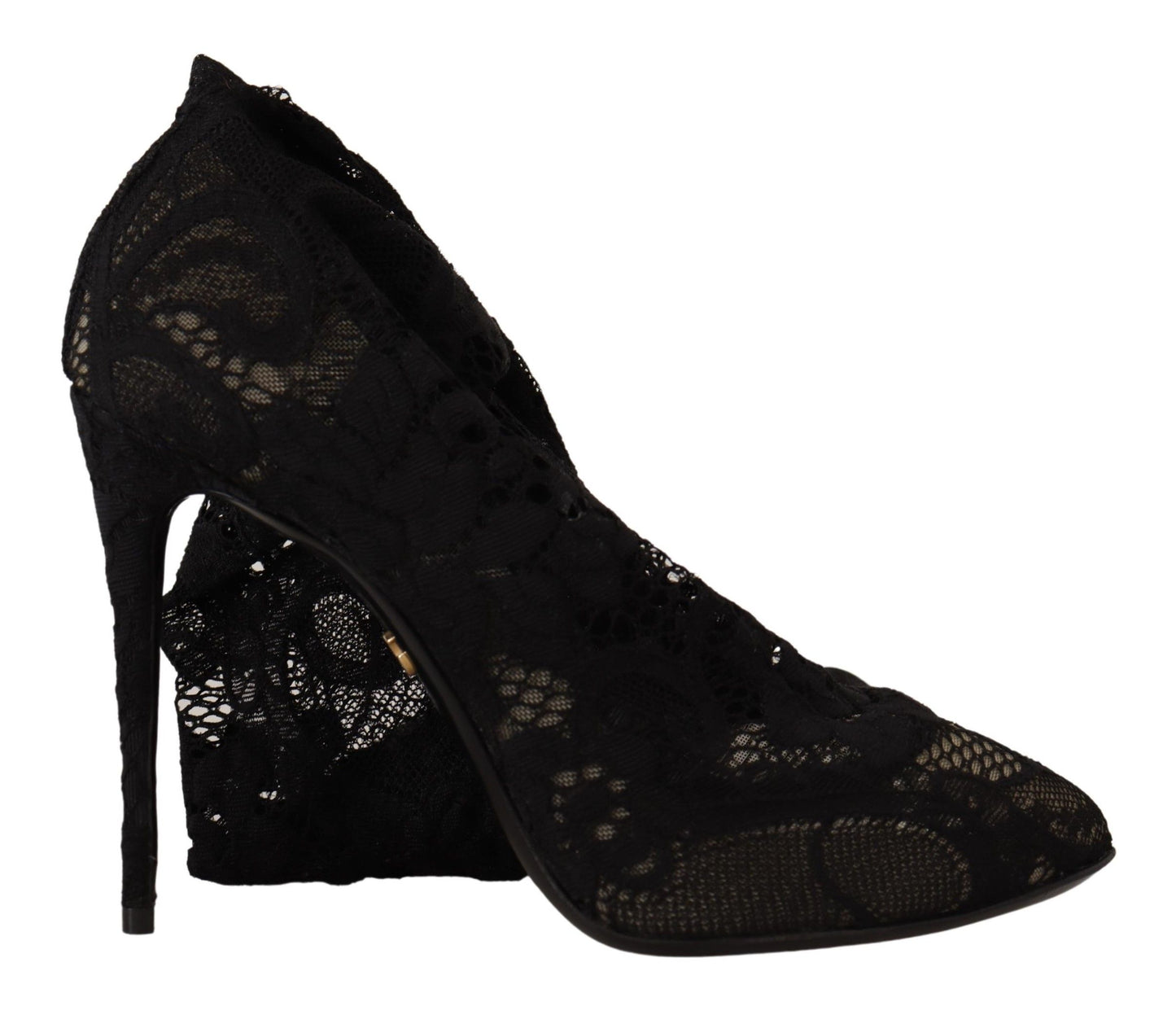 Dolce & Gabbana Botines de Encaje Taormina Elásticos Negros
