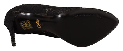 Dolce & Gabbana Botines de Encaje Taormina Elásticos Negros