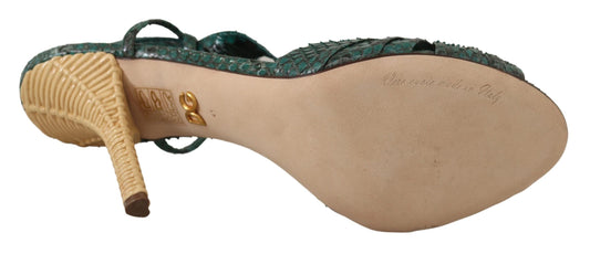 Dolce & Gabbana Zapatos de tacón sandalias con correa de pitón verde