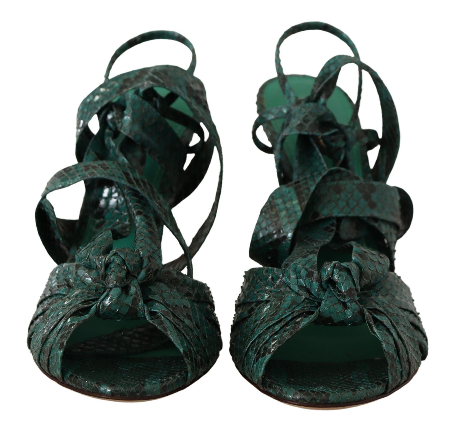 Dolce & Gabbana Zapatos de tacón sandalias con correa de pitón verde
