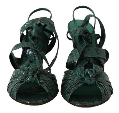 Dolce & Gabbana Zapatos de tacón sandalias con correa de pitón verde