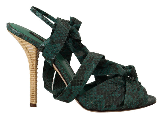 Dolce & Gabbana Zapatos de tacón sandalias con correa de pitón verde