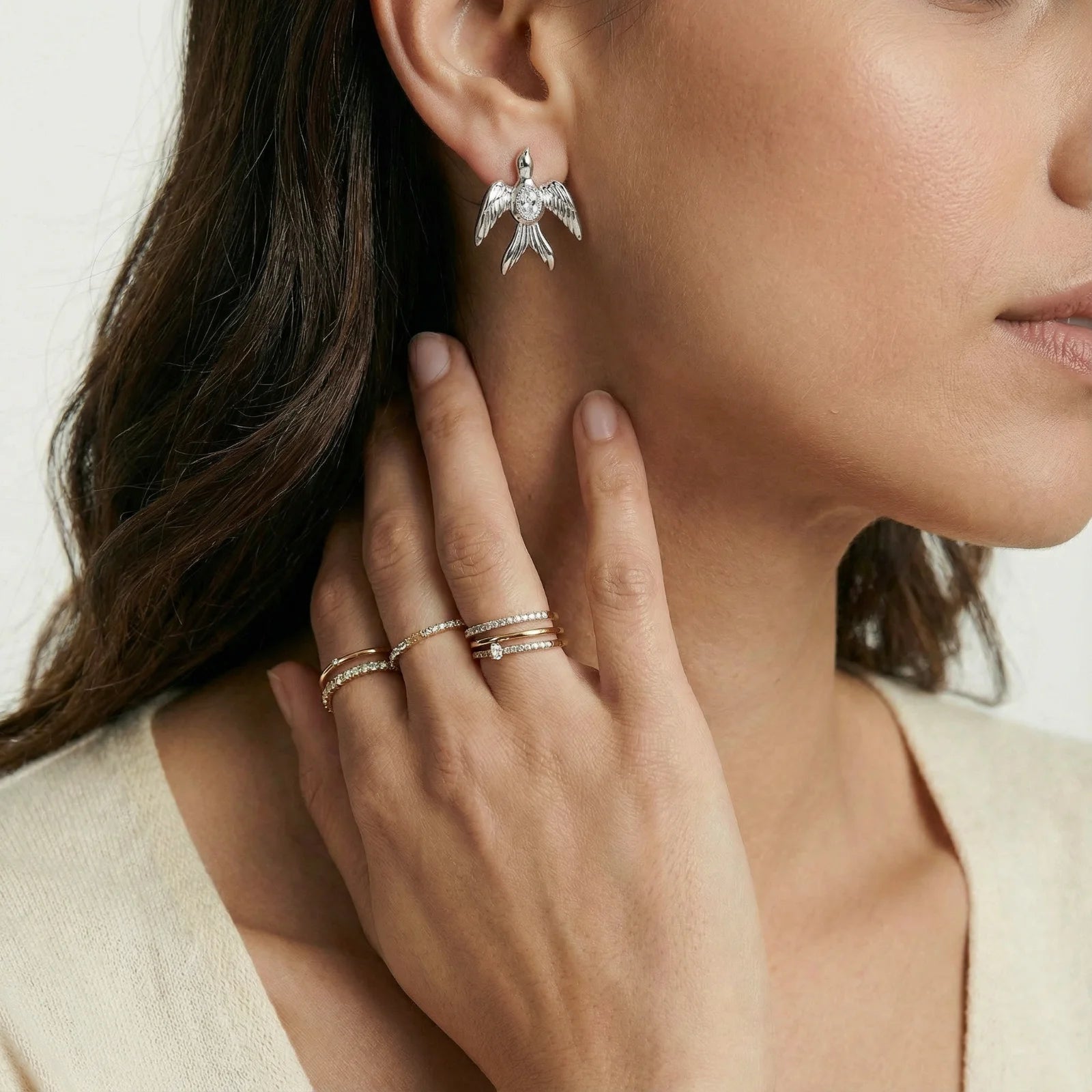 Pendientes de plata Phoenix