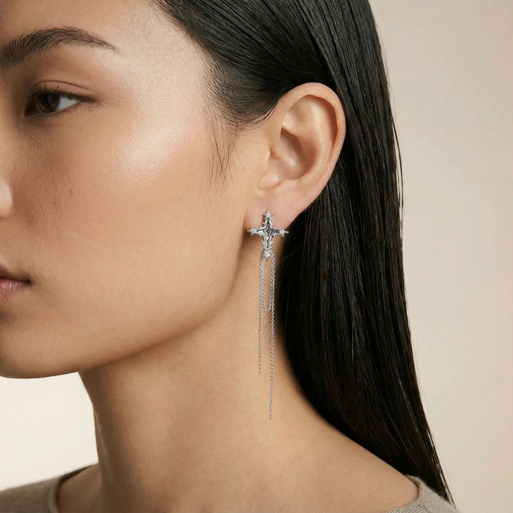 Pendientes de borla de la cruz celestial