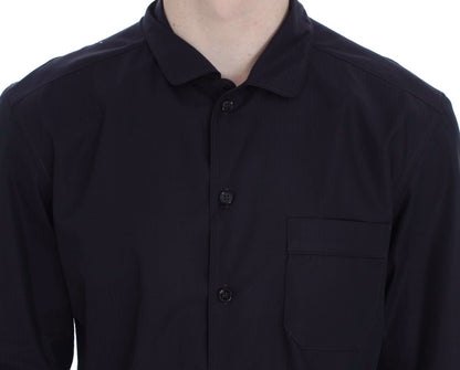 Camisa de pijama y salón de algodón a rayas moradas Dolce & Gabbana