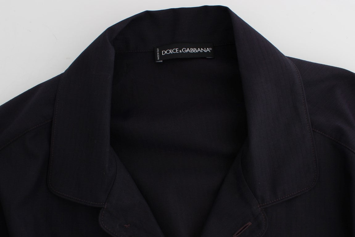 Camisa de pijama y salón de algodón a rayas moradas Dolce & Gabbana