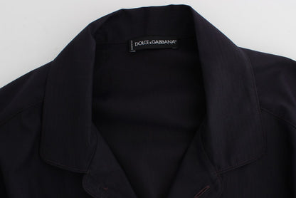 Camisa de pijama y salón de algodón a rayas moradas Dolce & Gabbana