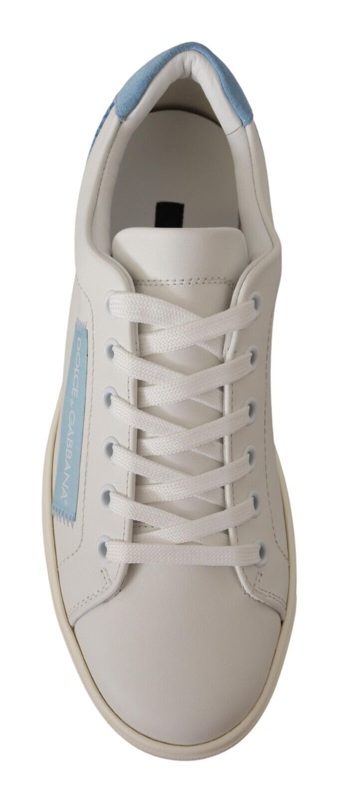 Dolce & Gabbana Zapatillas Bajas de Cuero Blancas y Azules