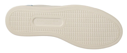 Dolce & Gabbana Zapatillas Bajas de Cuero Blancas y Azules
