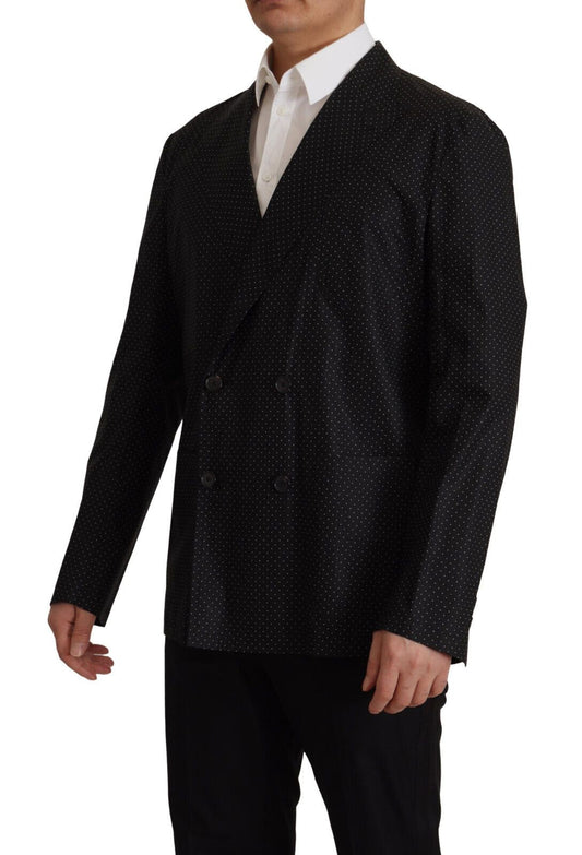 Chaqueta blazer de algodón negra con lunares de Dolce & Gabbana