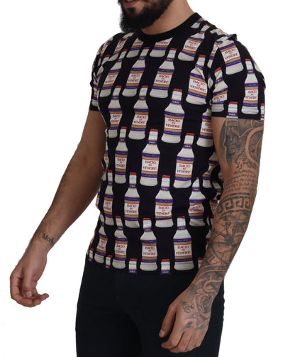 Dolce & Gabbana Camiseta de algodón con cuello redondo Bacio Di Venere negra