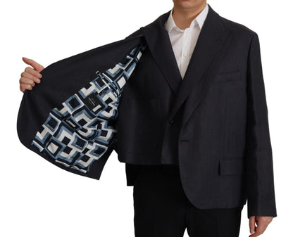 Chaqueta de esmoquin de lino azul para hombre de Dolce & Gabbana