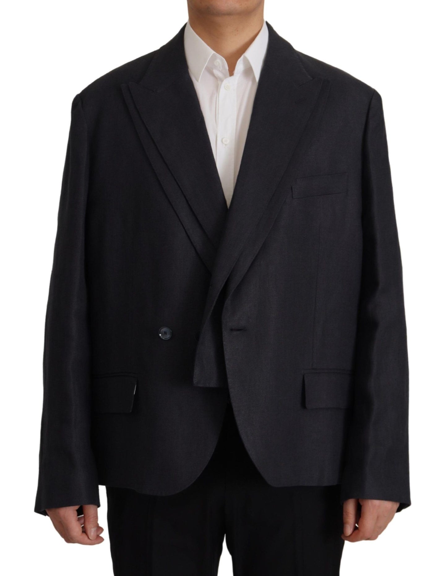 Chaqueta de esmoquin de lino azul para hombre de Dolce & Gabbana