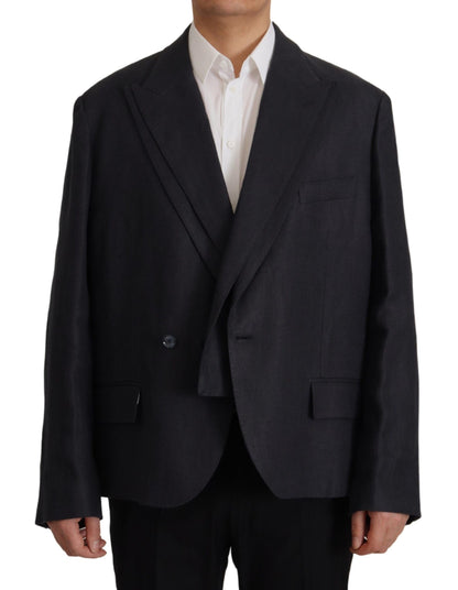Chaqueta de esmoquin de lino azul para hombre de Dolce & Gabbana