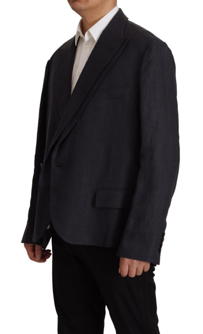 Chaqueta de esmoquin de lino azul para hombre de Dolce & Gabbana