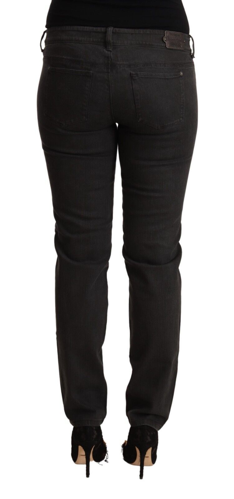 Ermanno Scervino Jeans de algodón vaqueros ajustados de talle bajo negros