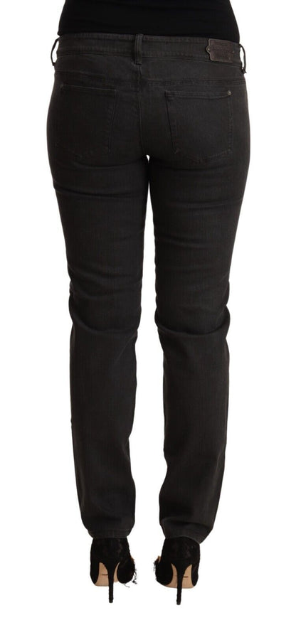 Ermanno Scervino Jeans de algodón vaqueros ajustados de talle bajo negros