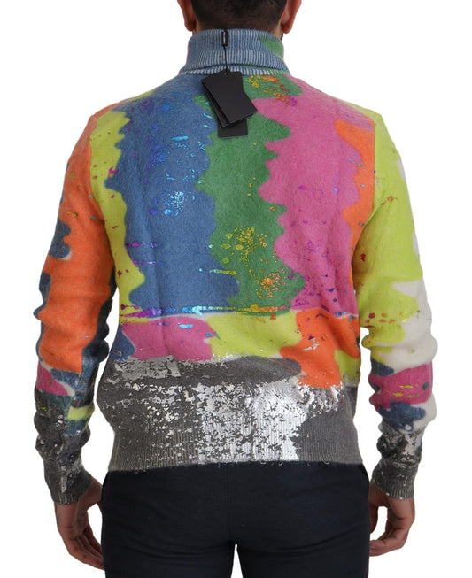 Jersey de cuello vuelto multicolor de mohair Dolce & Gabbana
