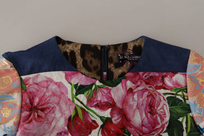 Vestido corto Dolce & Gabbana Multicolor floral jacquard patchwork de vaina