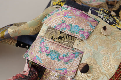 Chaqueta Blazer de Jacquard con Parches Multicolor Cruzada de Dolce & Gabbana