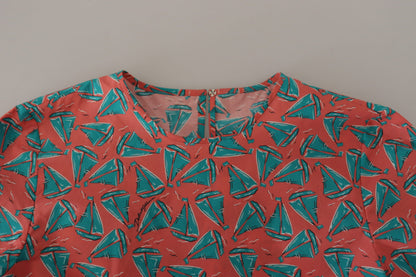 Camiseta de algodón con estampado de velero rosa de Dolce & Gabbana