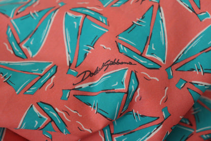 Camiseta de algodón con estampado de velero rosa de Dolce & Gabbana