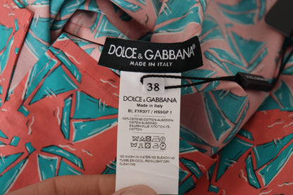 Camiseta de algodón con estampado de velero rosa de Dolce & Gabbana