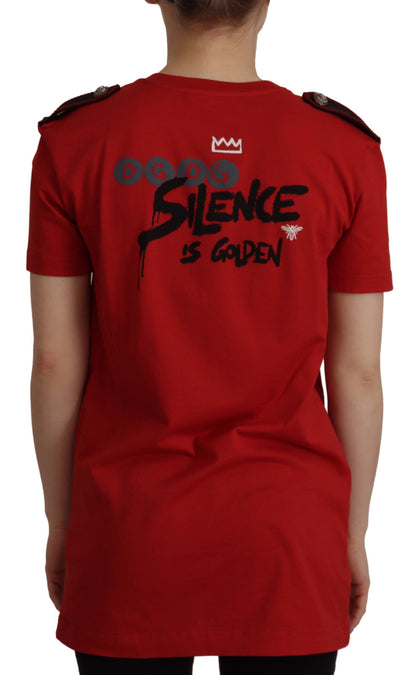 Camiseta de cuello redondo Dolce & Gabbana roja "Amor Vincit Omnia"