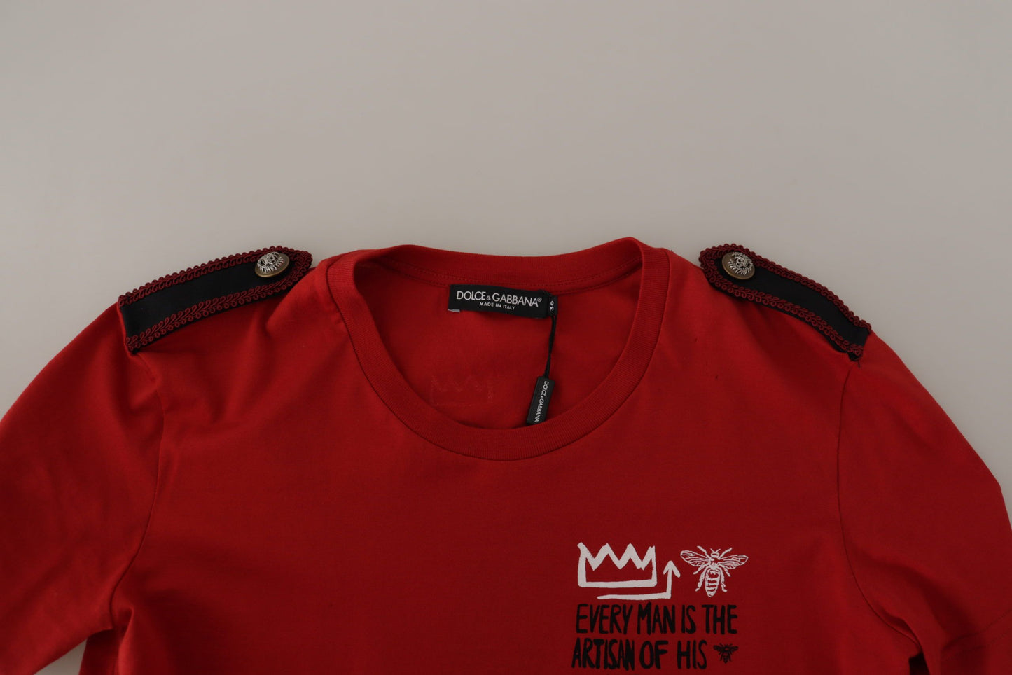 Camiseta de cuello redondo Dolce & Gabbana roja "Amor Vincit Omnia"