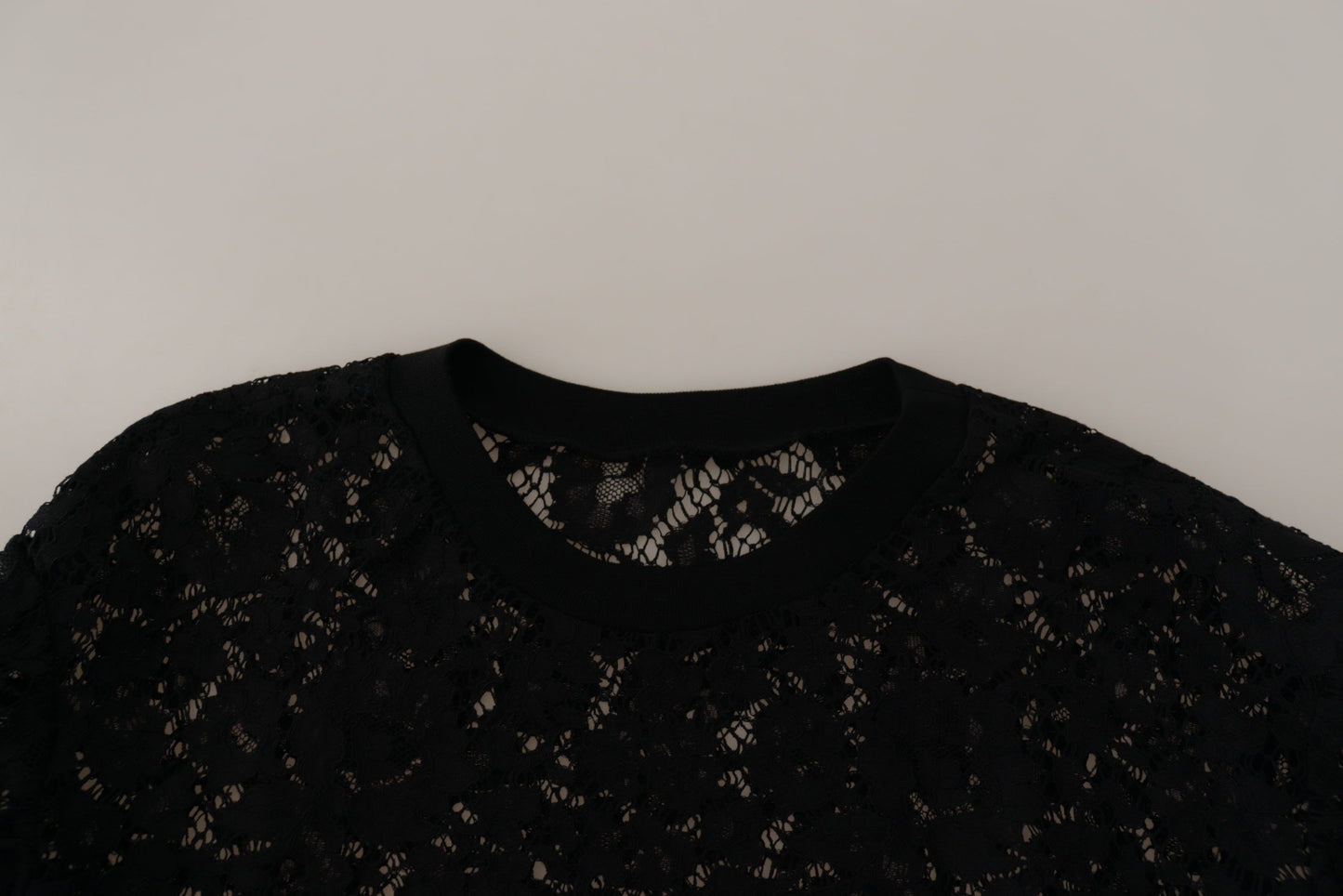Blusa Sicily de Dolce & Gabbana negra de encaje floral