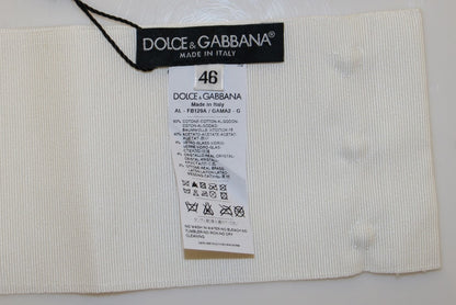 Cinturón ancho de pasarela Dolce & Gabbana de latón con cristales blancos