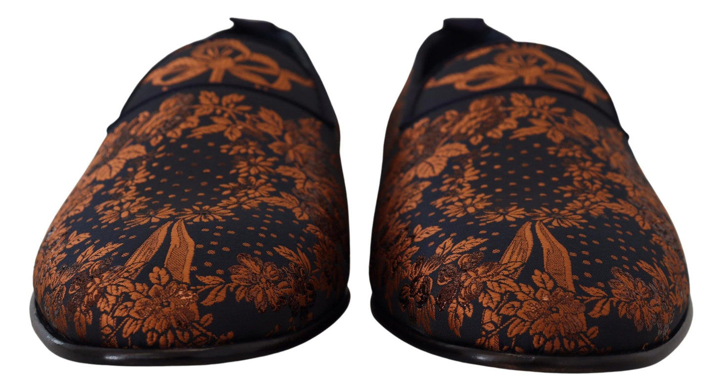 Zapatillas Mocasines Florales Azules Óxido Dolce & Gabbana