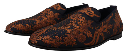 Zapatillas Mocasines Florales Azules Óxido Dolce & Gabbana
