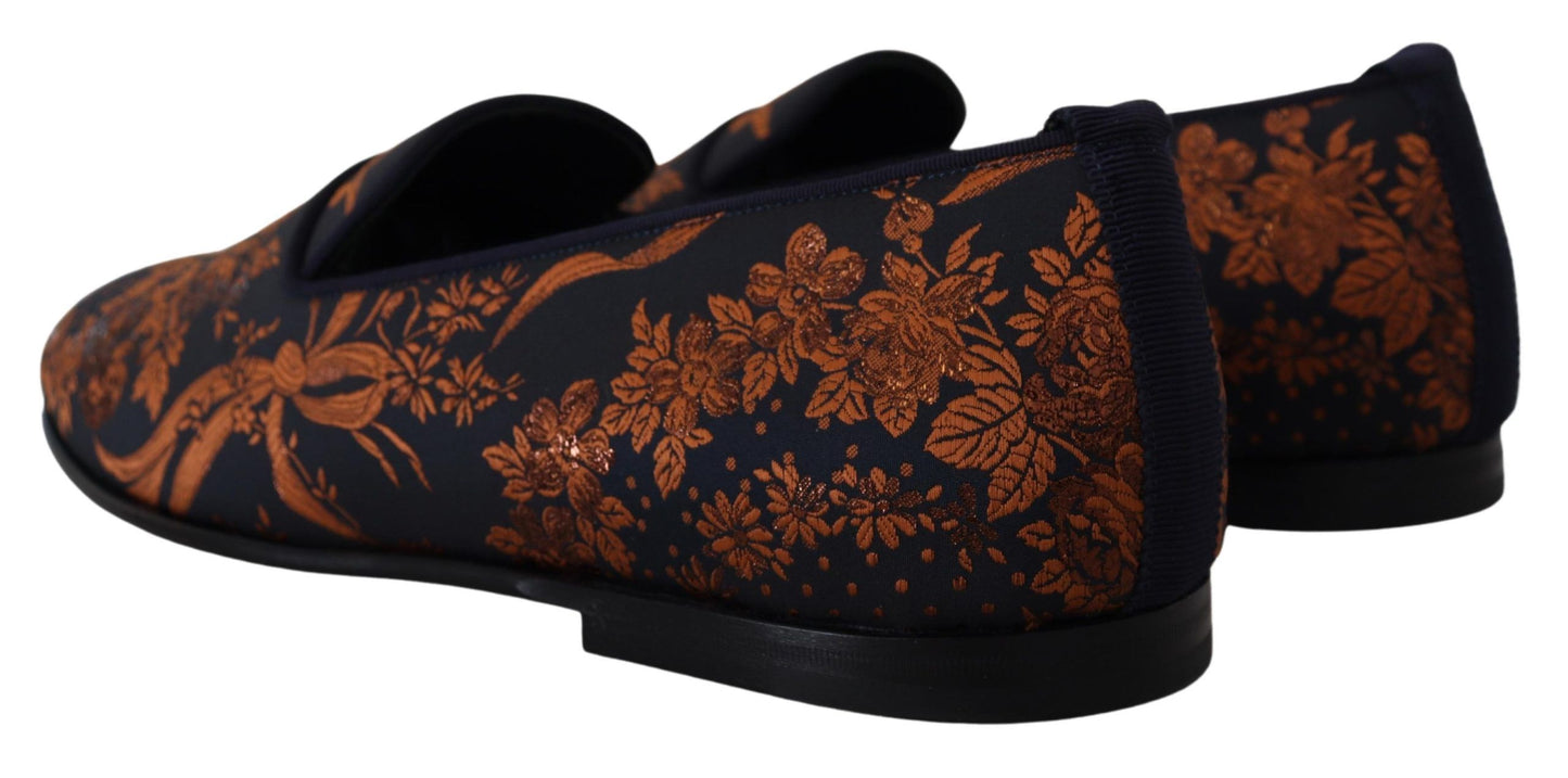 Zapatillas Mocasines Florales Azules Óxido Dolce & Gabbana