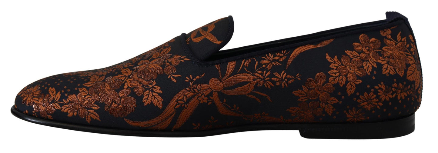 Zapatillas Mocasines Florales Azules Óxido Dolce & Gabbana