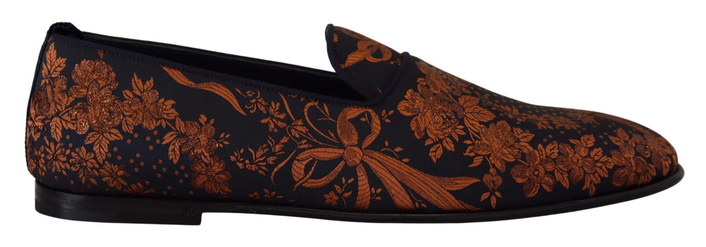 Zapatillas Mocasines Florales Azules Óxido Dolce & Gabbana