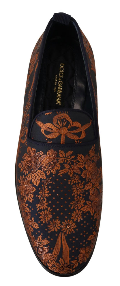 Zapatillas Mocasines Florales Azules Óxido Dolce & Gabbana