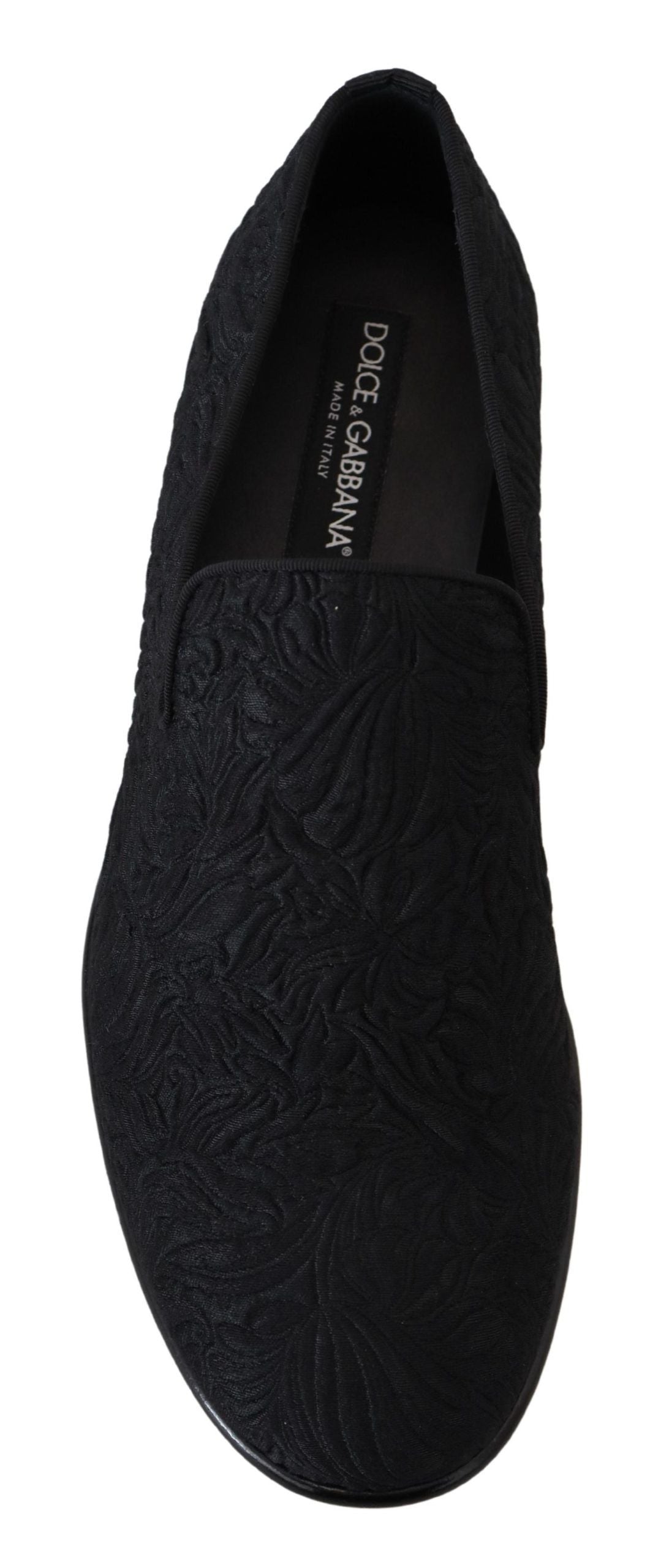 Zapatos Mocansines Dolce & Gabbana de Jacquard Floral Negro